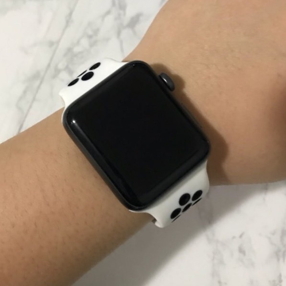 NEW White/Black Sport BAND For Apple Watch 42mm - Picture 5 of 7